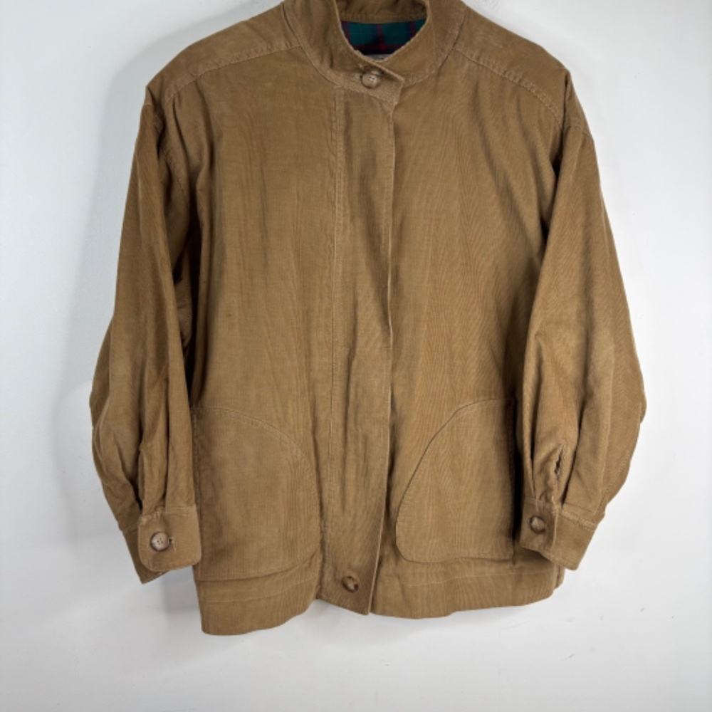 VTG 90s David Brooks Corduroy Bomber Jacket 6 Flannel Lined Harrington Old Money - Picture 3 of 12